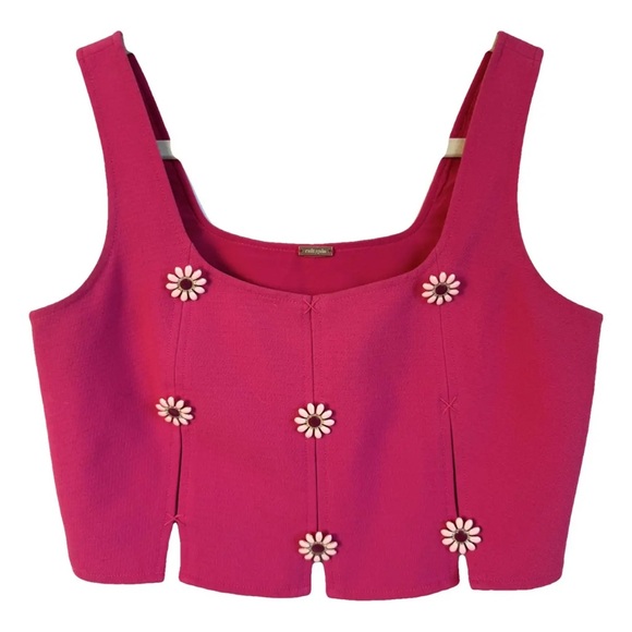 cult gaia Tops - NWOT Cult Gaia Pina Floral-appliqué Top Size XS